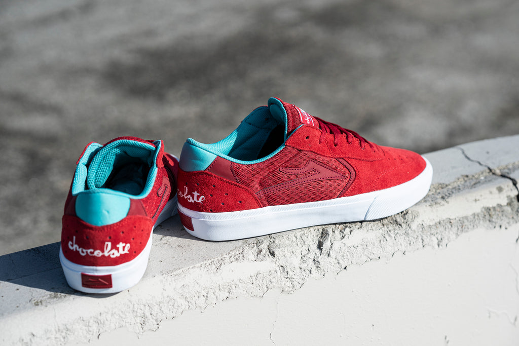 Lakai x Chocolate Atlantic Vulc Skate Shoes - Red Suede 2.jpg