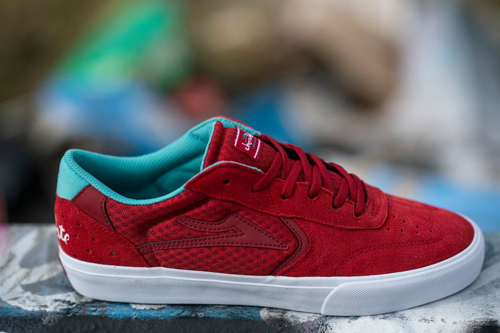 Lakai x Chocolate Atlantic Vulc Skate Shoes - Red Suede 3.jpg