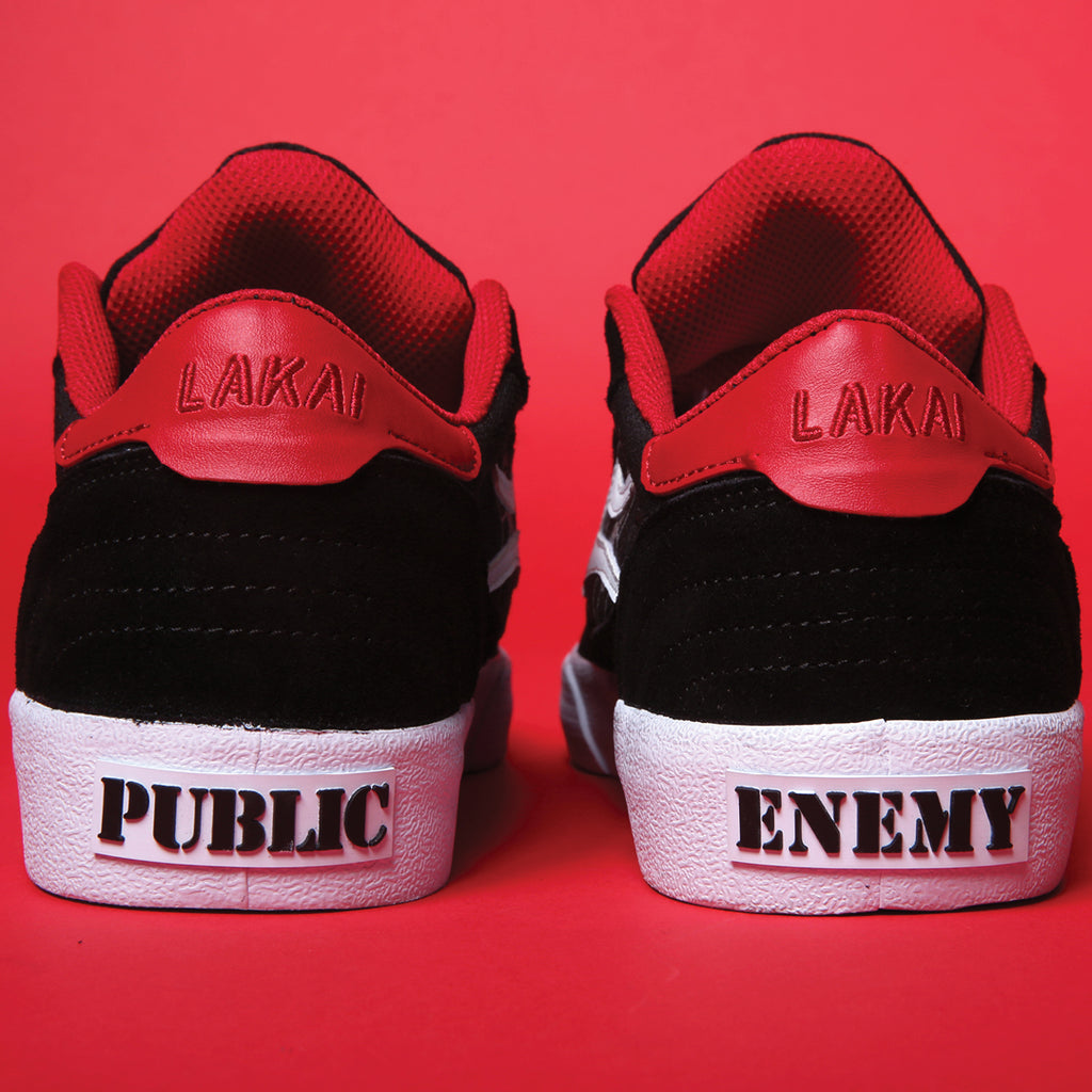 Lakai x Public Enemy Cambridge Skate Shoes - Black/Red Suede 3.jpg