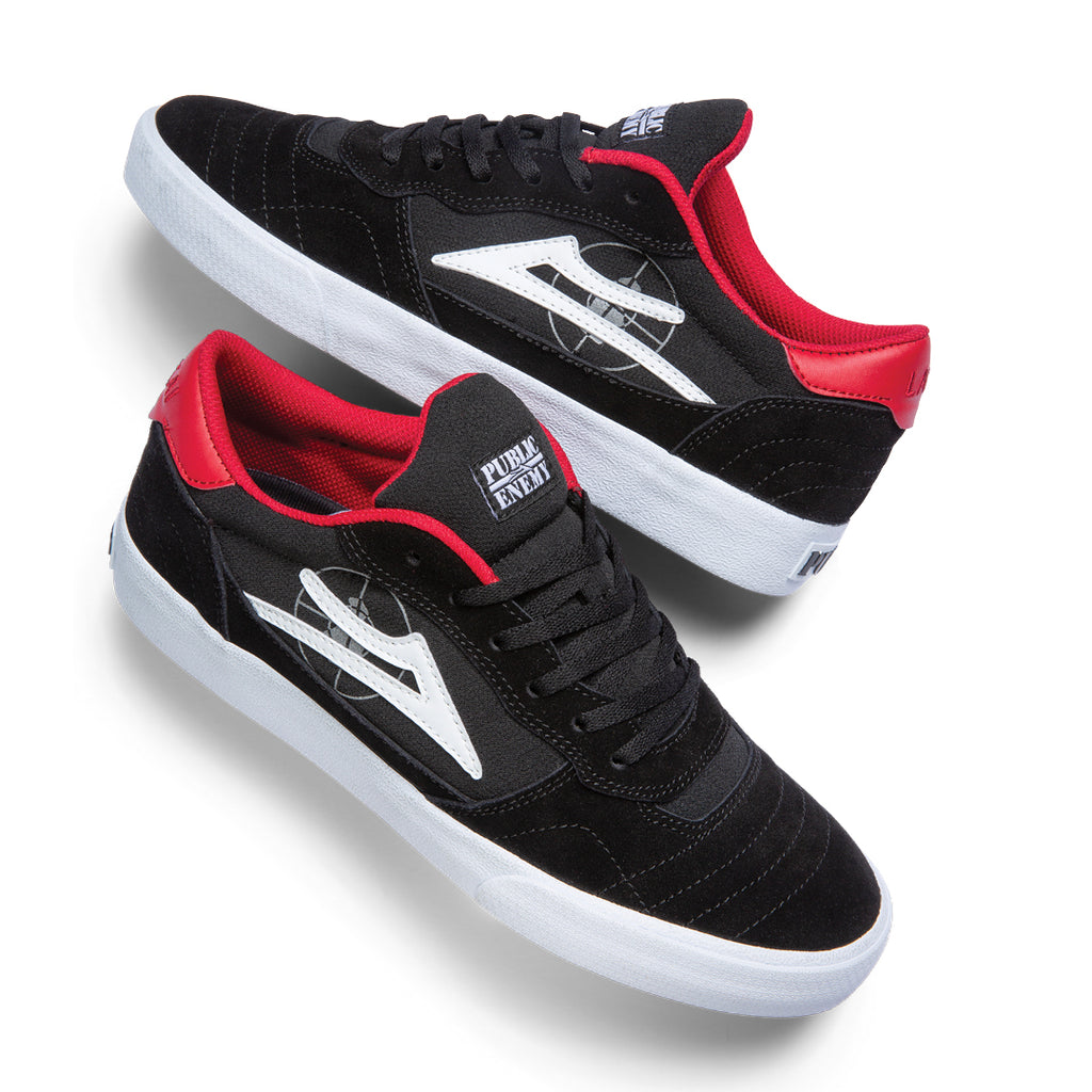 Lakai x Public Enemy Cambridge Skate Shoes - Black/Red Suede 2.jpg