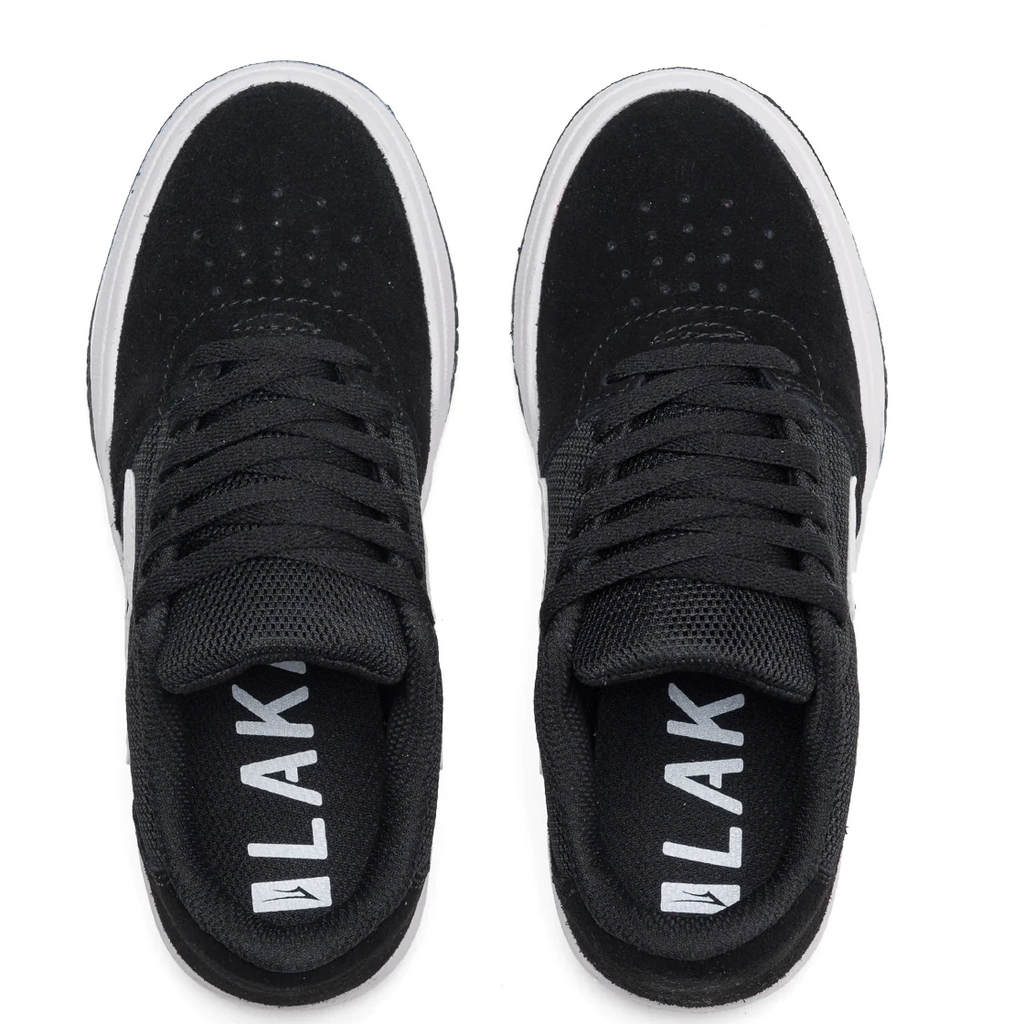 Lakai Brighton Kids Black White Suede Skateboarding Shoes TOP.png