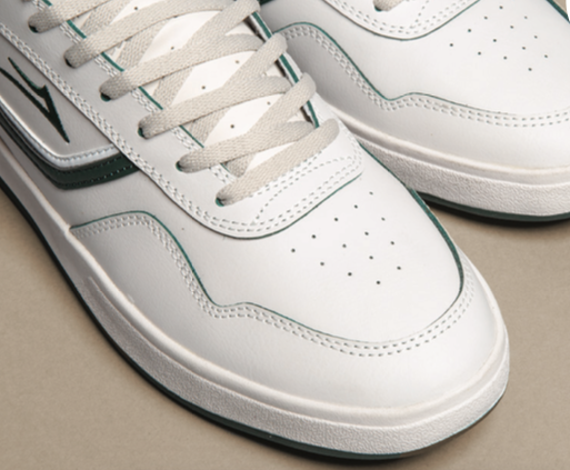 Lakai Terrace Leather Skate Shoes - Cream/Pine detail 4.png