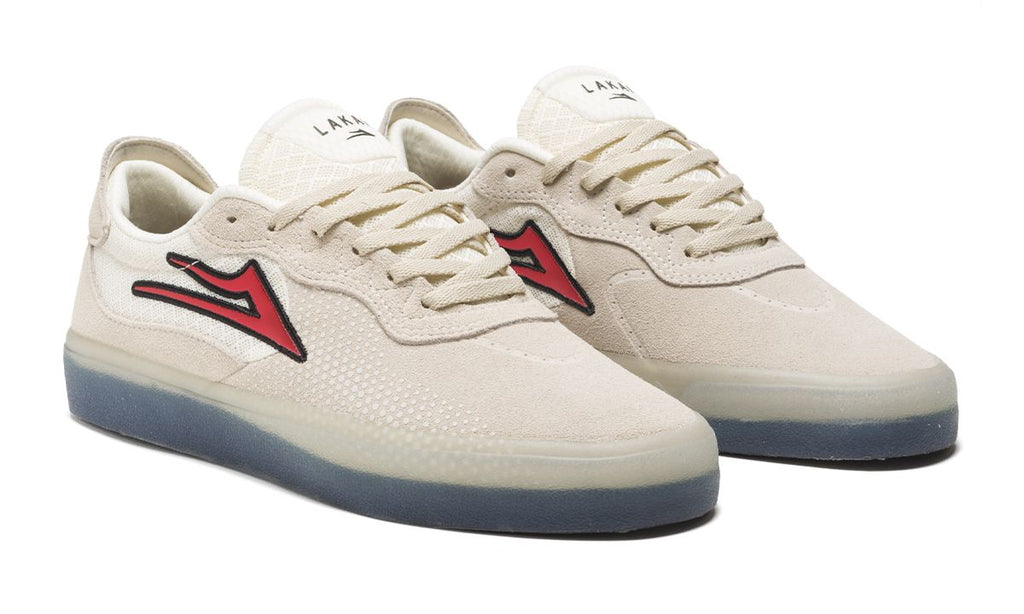 Lakai Essex Skate Shoes - White/Red Suede DIAGONAL.jpg