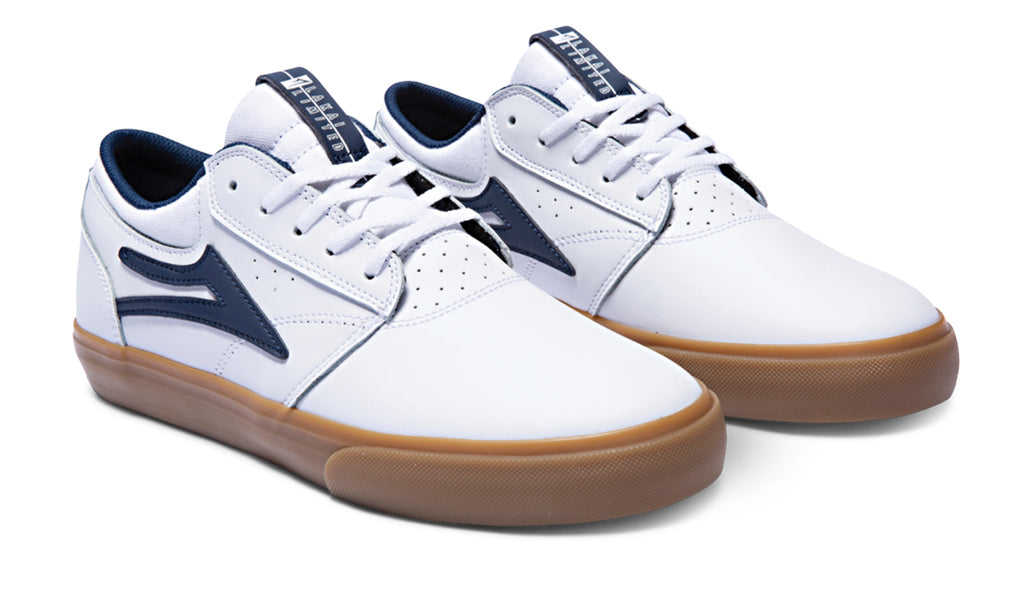 Lakai Griffin Leather Skate Shoes - White/Gum 2.jpg