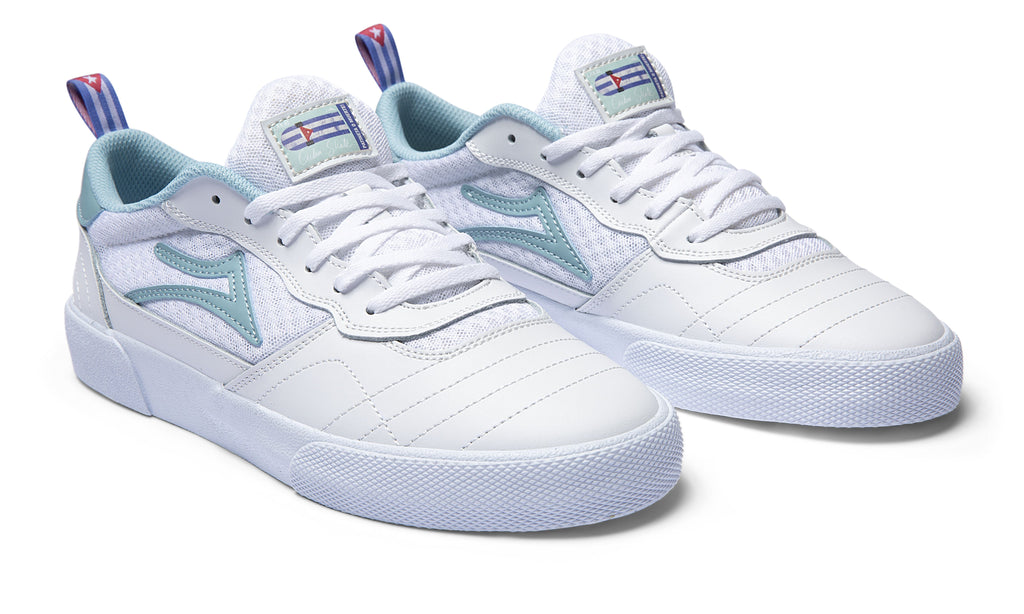 Lakai Cambridge Leather Skate Shoes - White Teal_2.jpg